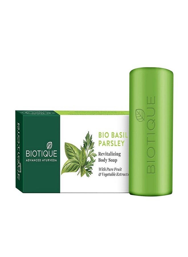 Biotique Bio Basil & Parsley Revitalizing Body Soap With Pure Fruit & Vegetable Extracts 150 Gm by Biotique - Image 1